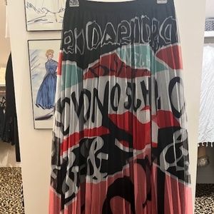 COOLEST skirt EVER!!!  Chiffon A-line skirt with graffiti (s/m) NWOT